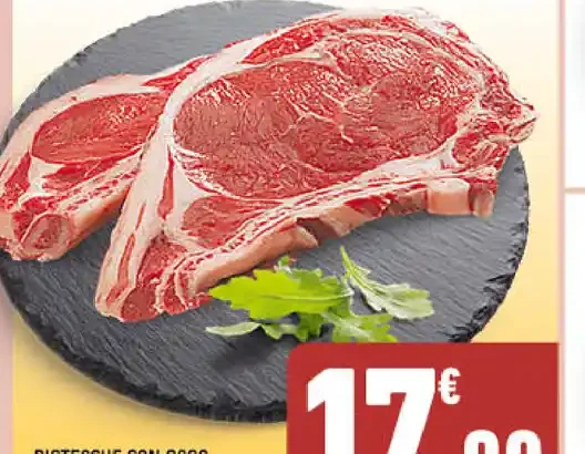 Bistecche con osso di bovino adulto