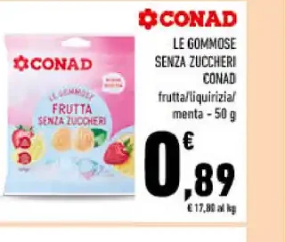 Gommose senza zuccheri Conad