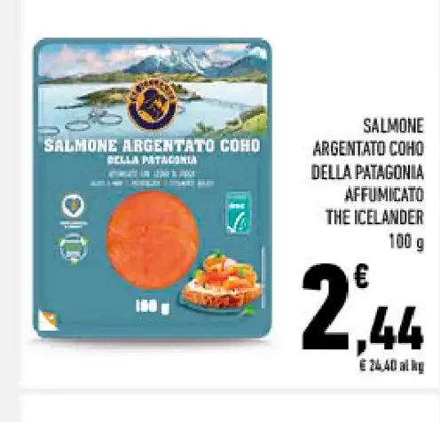 Salmone argentato cotto della Patagonia affumicato