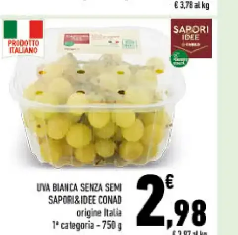 Uva bianca senza semi Sapori&Dintorni Conad