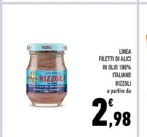 Filetti di alici in olio 100% italiano Rizzoli