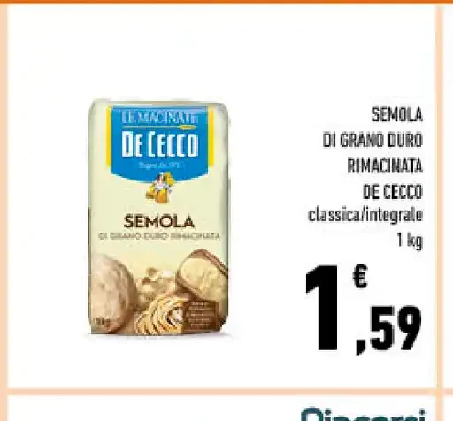 Semola di grano duro rimacinata De Cecco
