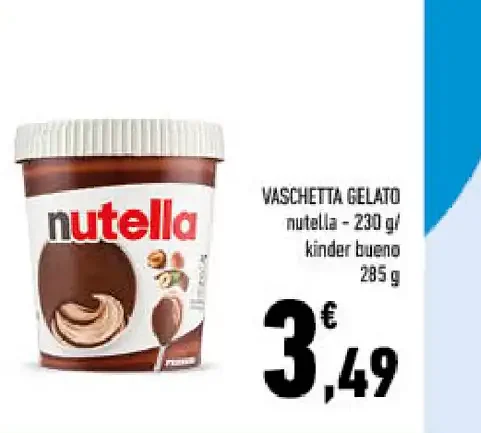 Vaschetta gelato Nutella Kinder Bueno