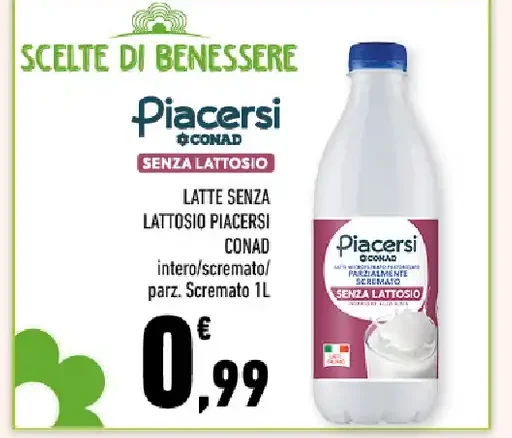 Latte senza lattosio Piacersi Conad