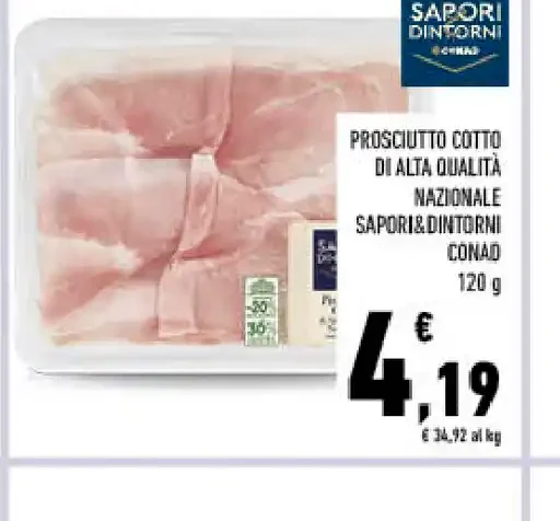 Prosciutto cotto di alta qualità