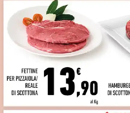 Fettine per pizzaiola/reale di scottona