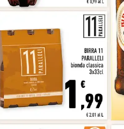 Birra 11 Paralleli bionda classica