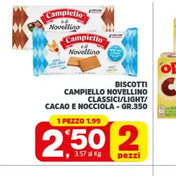Biscotti Campiello Novellino cacao e nocciola 350 g