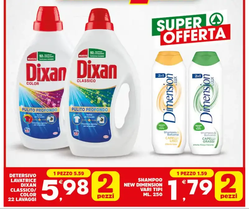 Detersivo lavatrice Dixan Classico/Color 22 lavaggi