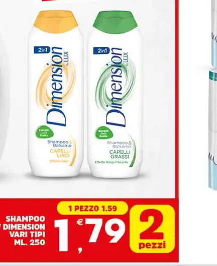Shampoo New Dimension vari tipi 250 ml