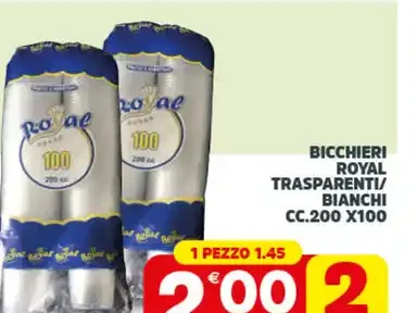 Bicchieri Royal trasparenti bianchi 200x100
