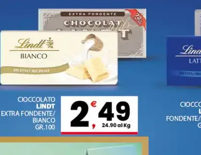 Cioccolato Lindt extra fondente/bianco
