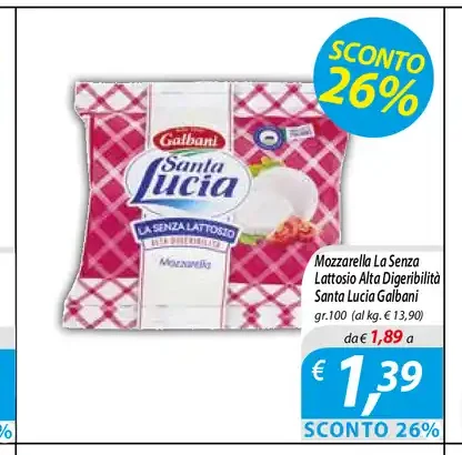 Mozzarella La Senza Lattosio Santa Lucia
