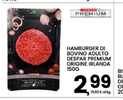 Hamburger di bovino adulto