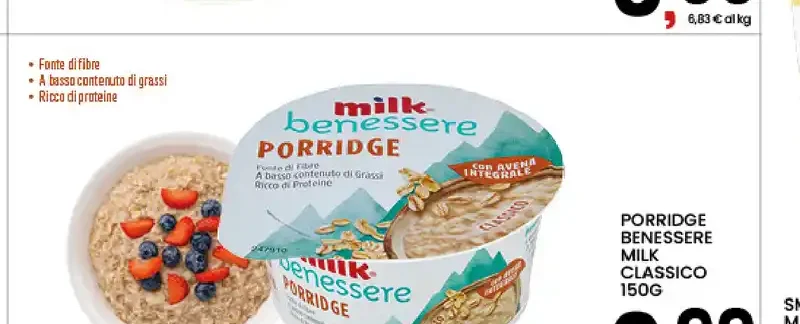 Porridge benessere milk