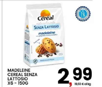 Madeleine Céréal senza lattosio