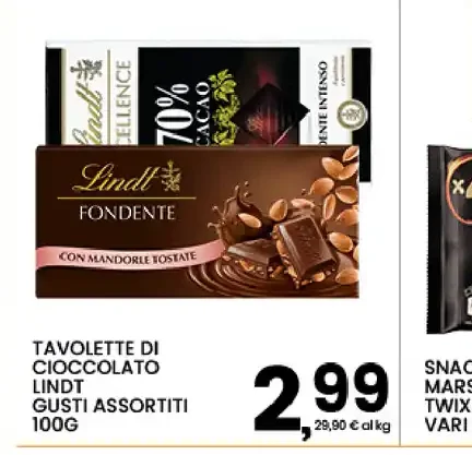 Tavolette di cioccolato Lindt gusti assortiti