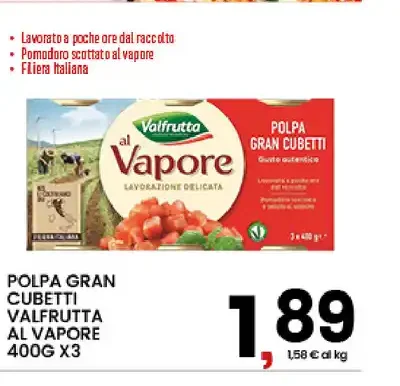 Polpa gran cubetti al vapore