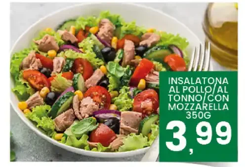 Insalatona al pollo al tonno con mozzarella