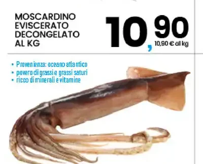 Moscardino eviscerato decongelato