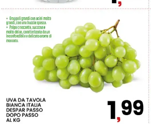 Uva da tavola bianca italiana