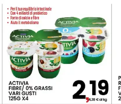 Activia fibre 0% grassi