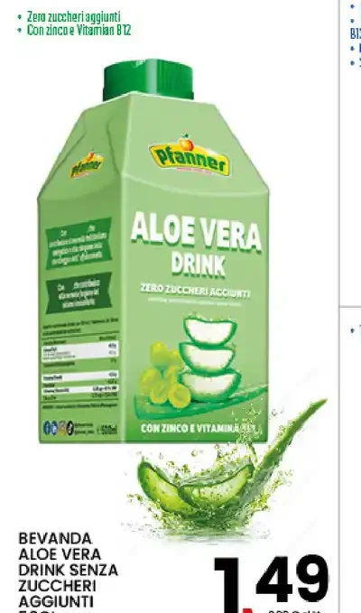 Bevanda aloe vera drink senza zuccheri aggiunti