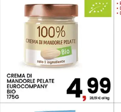 Crema di mandorle pelate Eurocompany bio