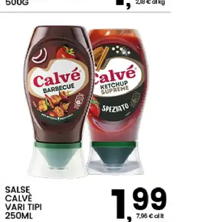 Salse Calvé vari tipi