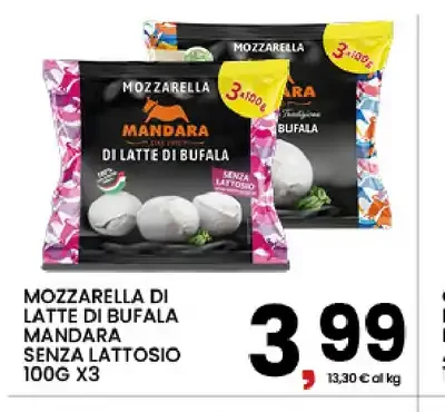 Mozzarella di latte di bufala Mandara senza lattosio