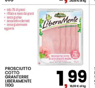 Prosciutto cotto Granterre Liberamente