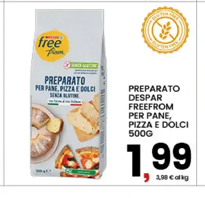 Preparato Despar FreeFrom per pane, pizza e dolci