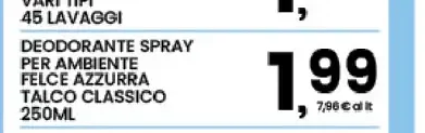 Deodorante spray per ambiente Felce Azzurra talco classico