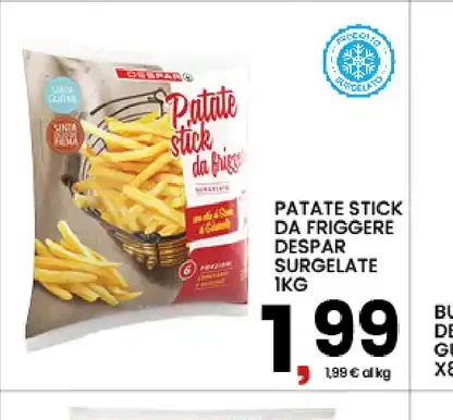 Patate stick da friggere Despar surgelate