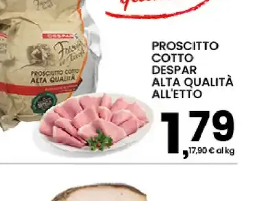 Prosciutto cotto Despar alta qualità