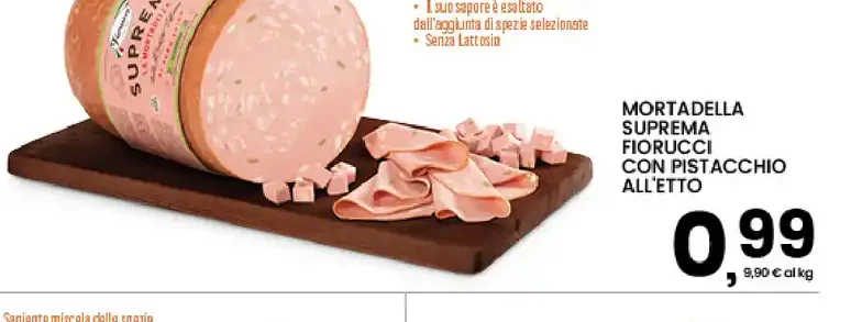 Mortadella Suprema Fiorucci con pistacchio