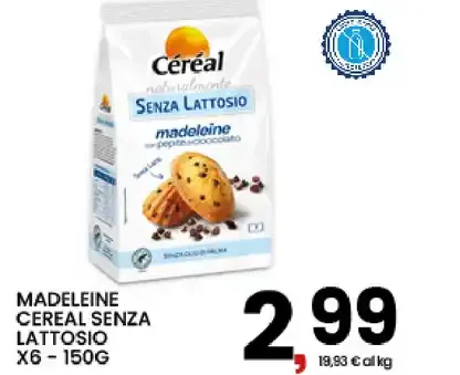 Madeleine Céréal senza lattosio