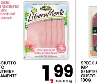 Prosciutto cotto GranTerre Liberamente