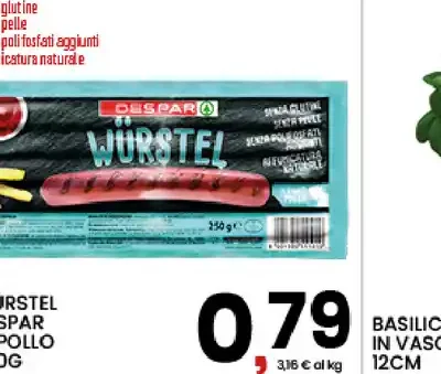 Würstel Despar di pollo