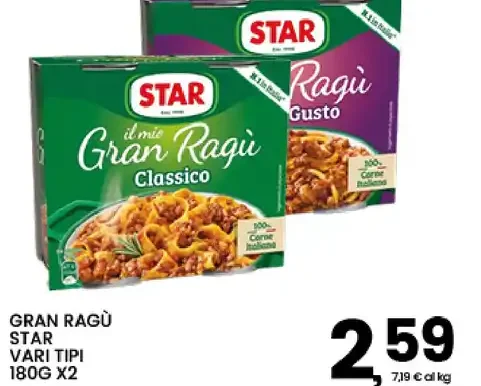 Gran Ragù Star vari tipi