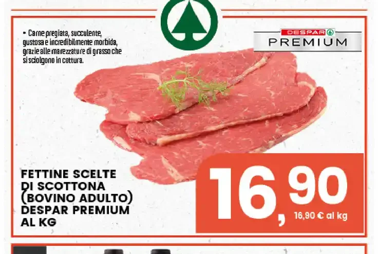 Fettine scelte di scottona bovino adulto Despar Premium