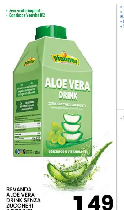 Bevanda aloe vera drink senza zuccheri aggiunti