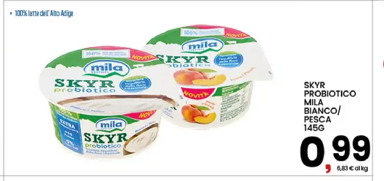 Skyr probiotico Mila bianco/pesca