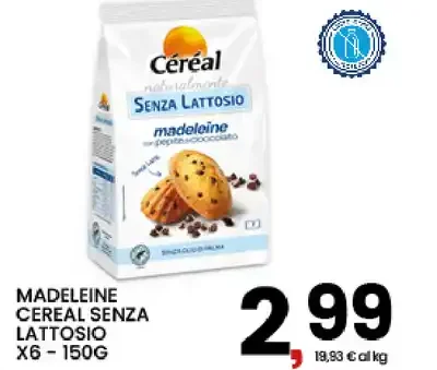 Madeleine Céréal senza lattosio