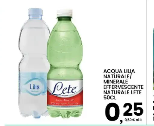 Acqua naturale/minerale effervescente naturale