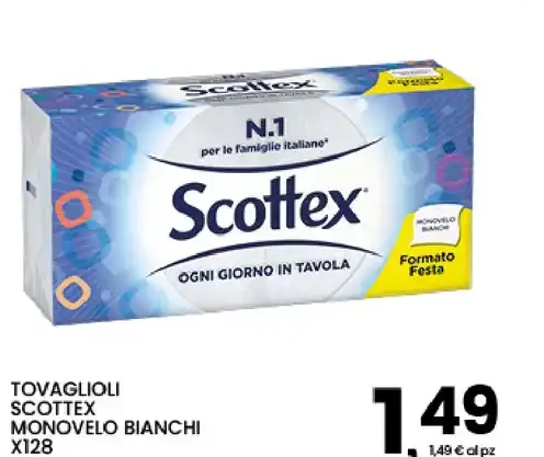 Tovaglioli Scottex monovelo bianchi