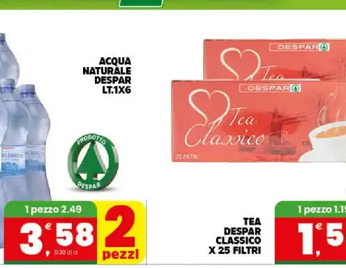 Acqua naturale Despar 1 L x6