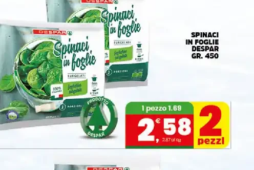 Spinaci in foglie Despar 450 g
