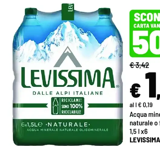 Acqua minerale naturale o frizzante