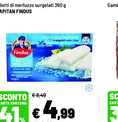 Filetti di merluzzo surgelati